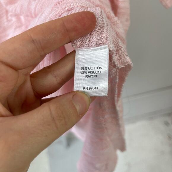 J. JILL Pure Jill  XL Lightweight Tunic Sweater Short Sleeve Cotton Viscose Pink - Picture 5 of 6